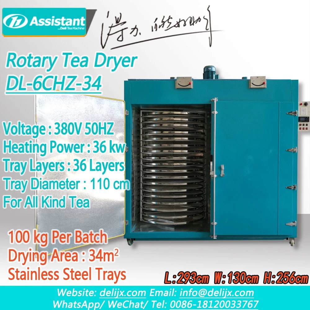 
2 supports 36 couches 110cm la plus grande machine de séchage de thé de type rotatif DL-6CHZ-34
